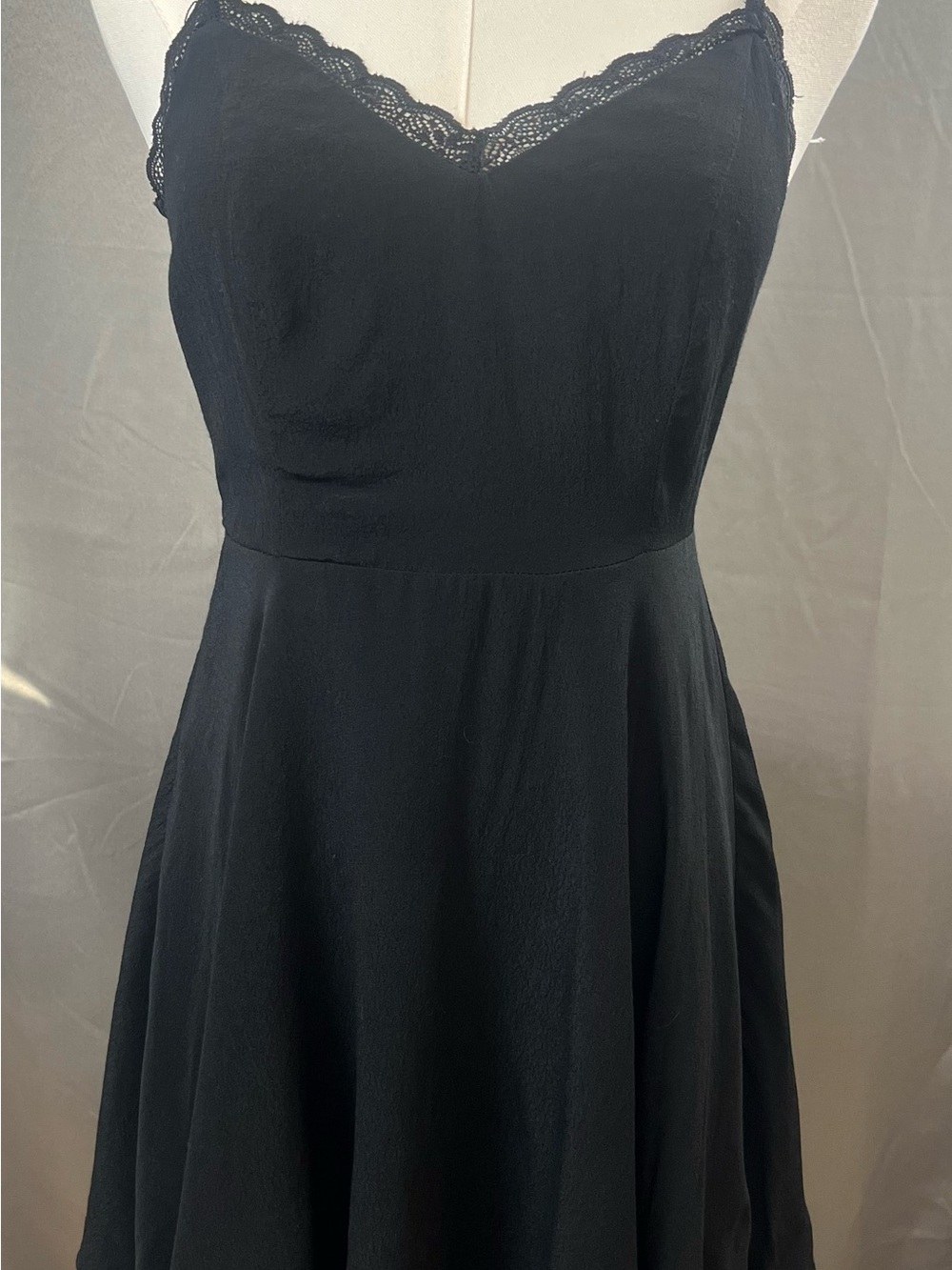 Forever 21 Whimsigoth Fairy Black Lace Mini Dress Womens Small Sleeveless Zip